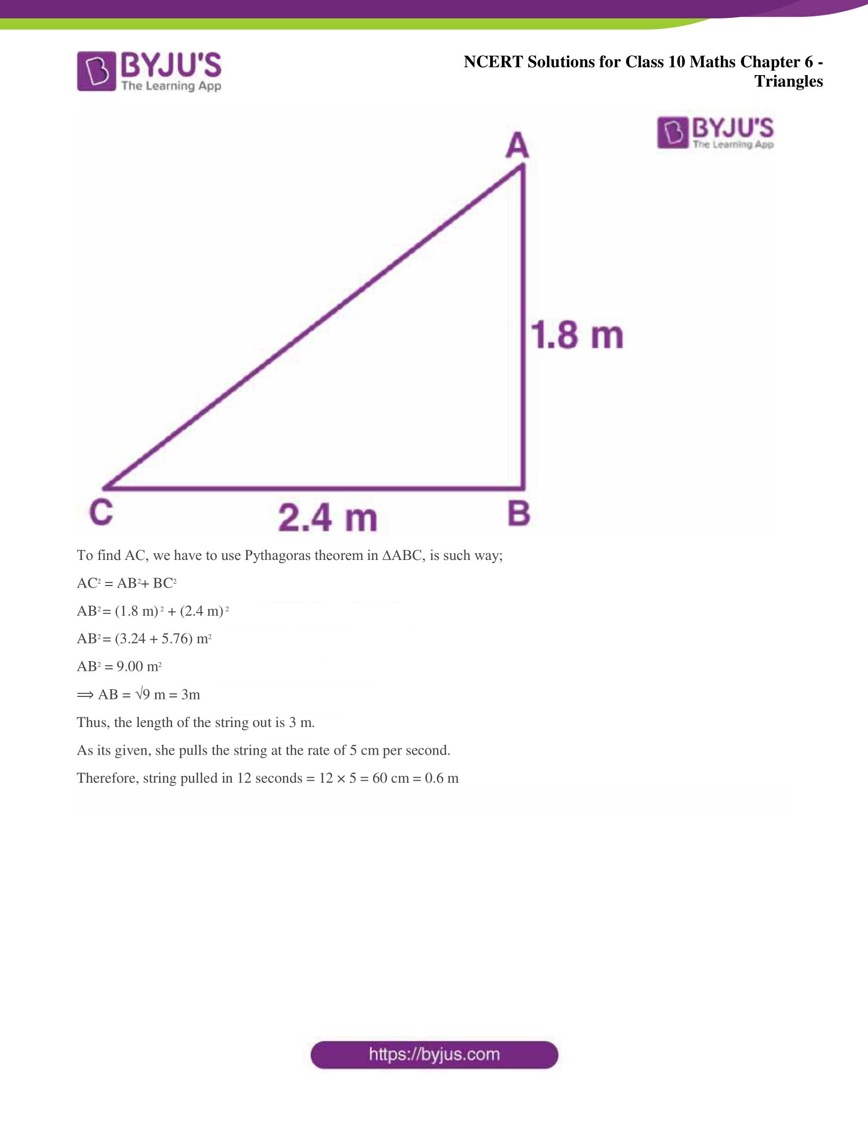 NCERT Solutions for Class 10 Maths Chapter 6 Triangles